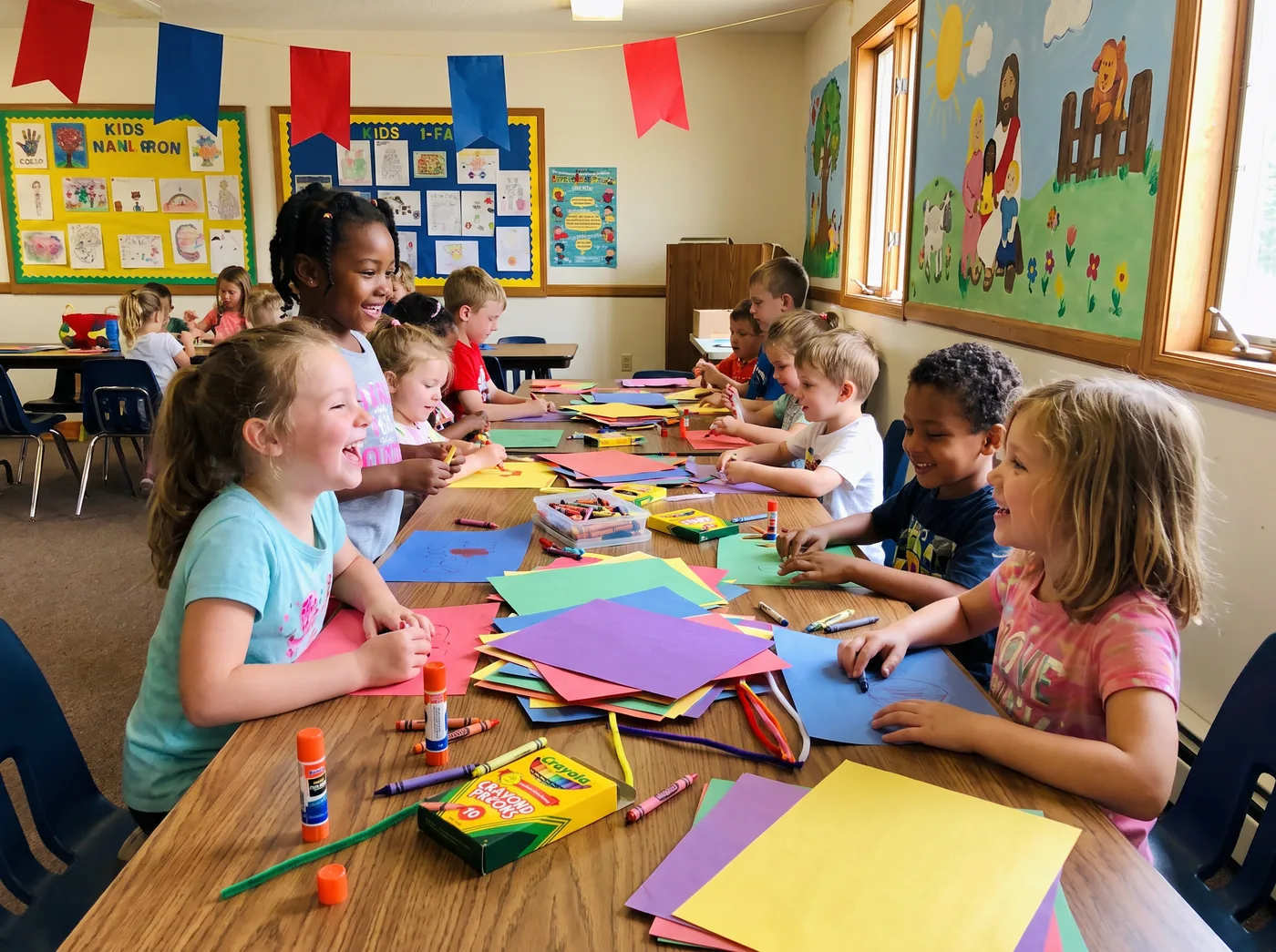 Children joyfully participating in a Kingdom Academy kids ministry class