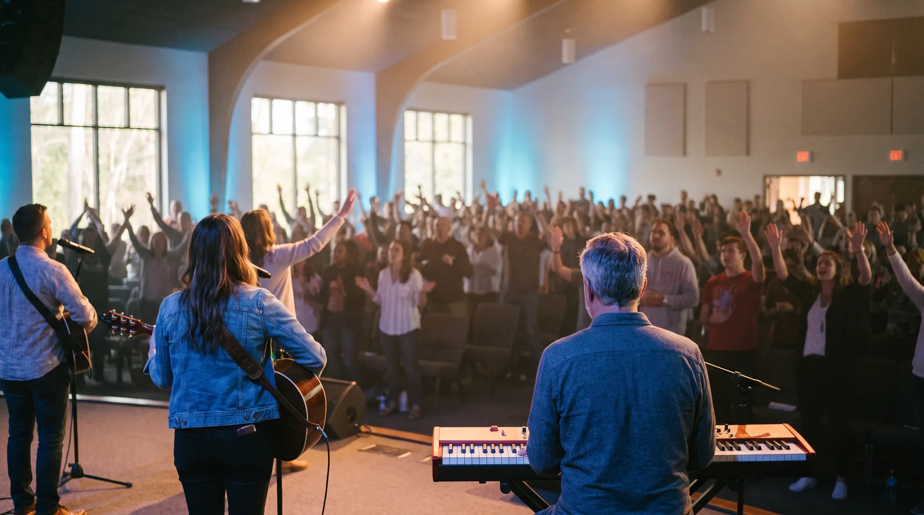 Congregation worshiping together at Hope Community Church