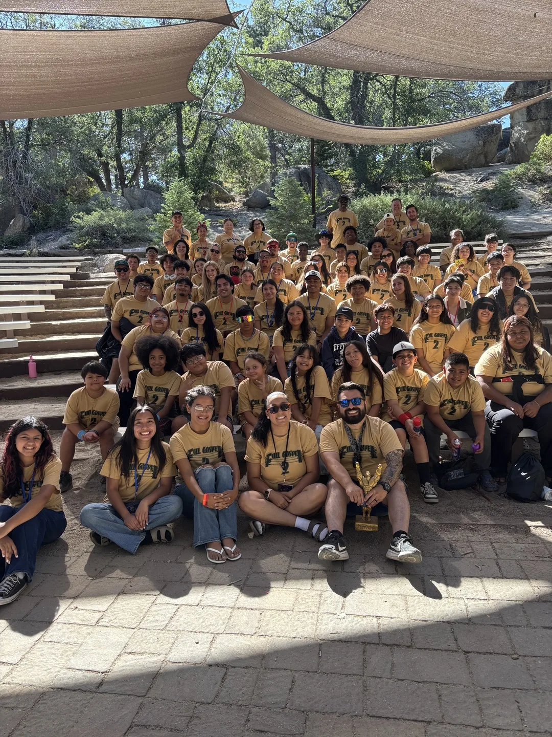 Hope Community Church youth and leaders gathered together at camp
